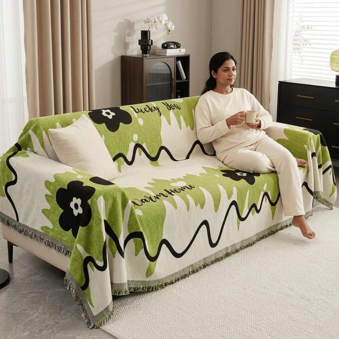 Luxury Reversible Rich Texture Wrinkle Resistant Chenille Fabric Throw Sofa Cover