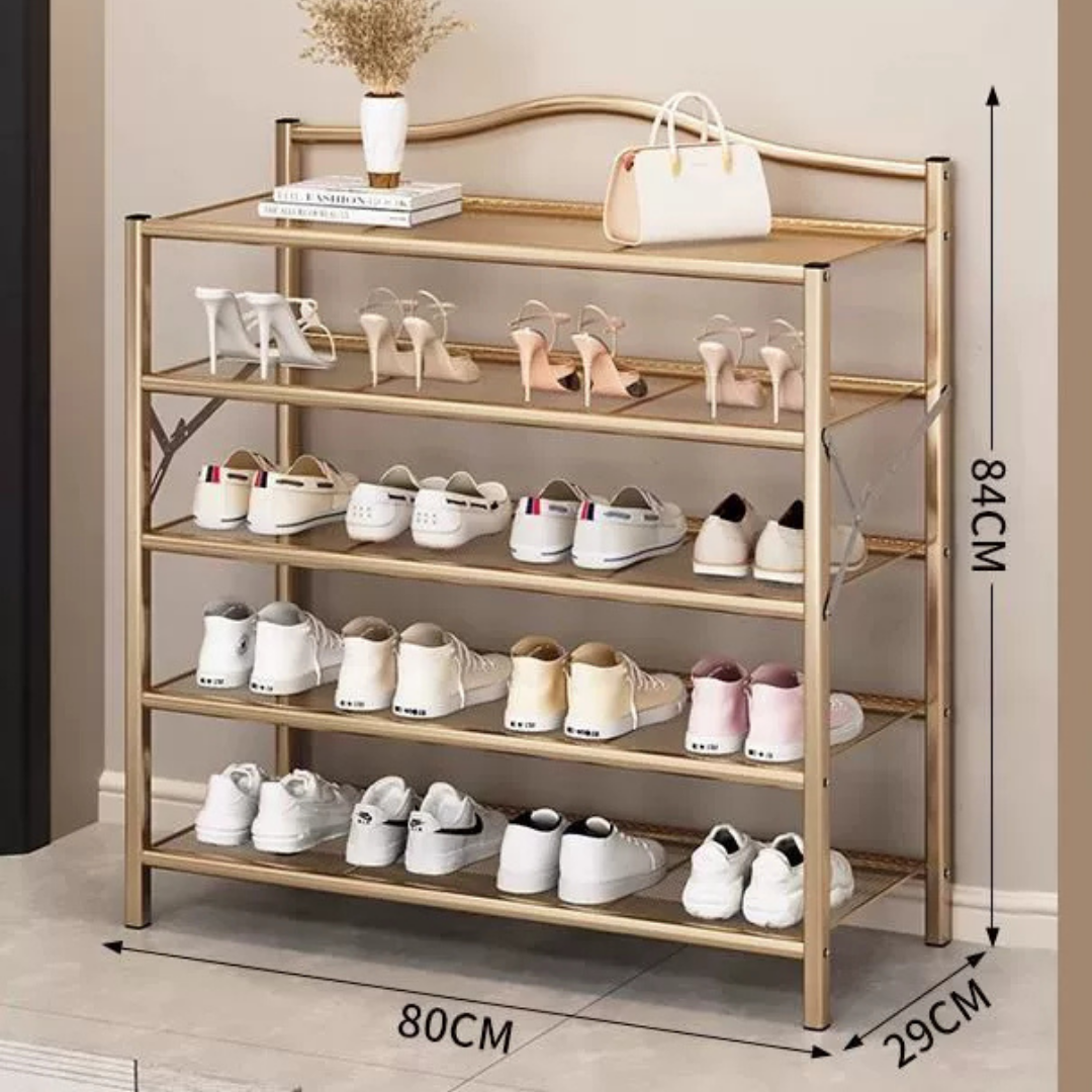 HOMERO Multi-Purpose Foldable Spacious & Practical Storage Organizer Metal Shoe Rack