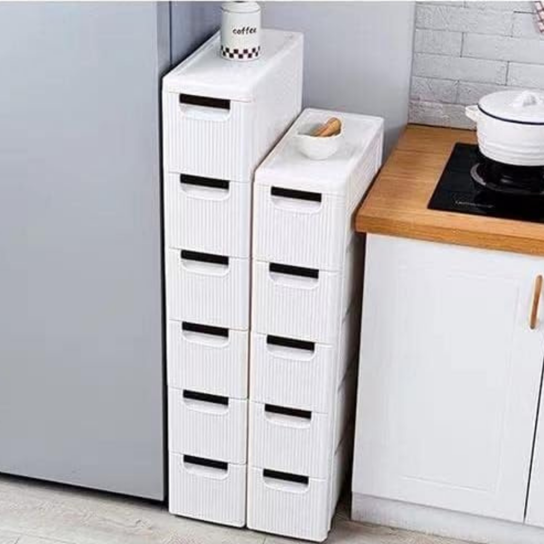 HOMERO Multipurpose Slim Drawer Storage Cabinet with Wheels