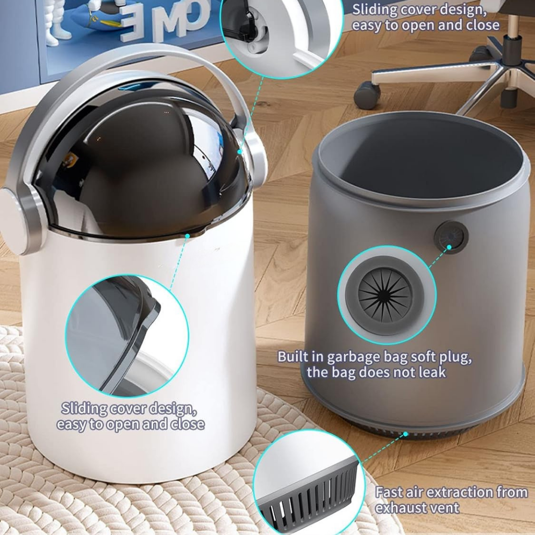 HOMERO Premium Air Pressure Smart Odor Control Trash Can - 10L