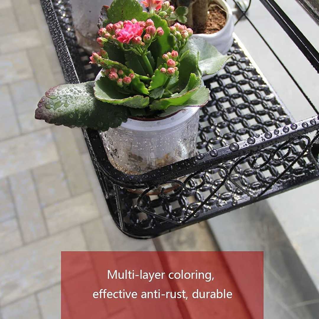 Heavy Duty Hanging Plant Shelf Decorative Railing Pot Stand