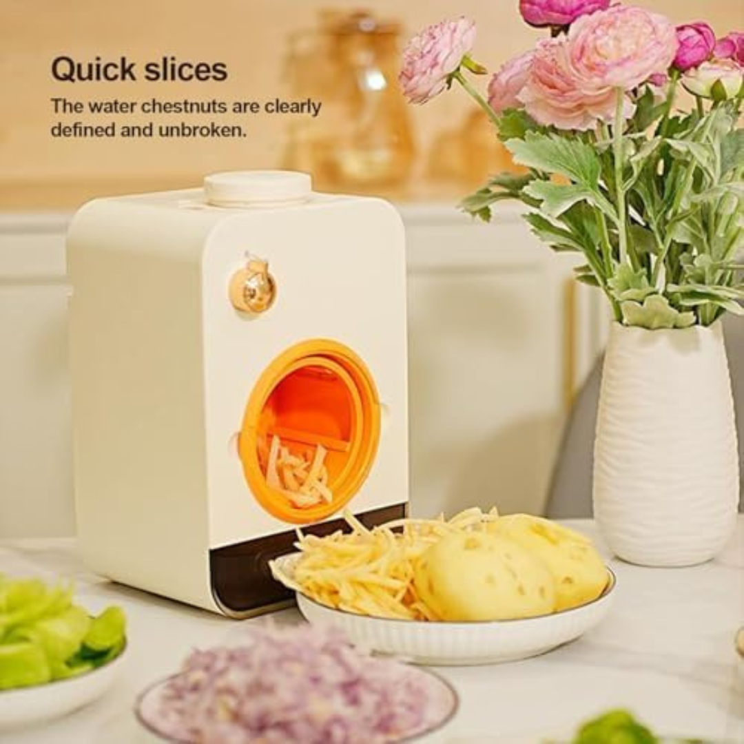 HOMERO Electric Vegetable Cutter Multifunctional High-Speed Grater with 5 Blades