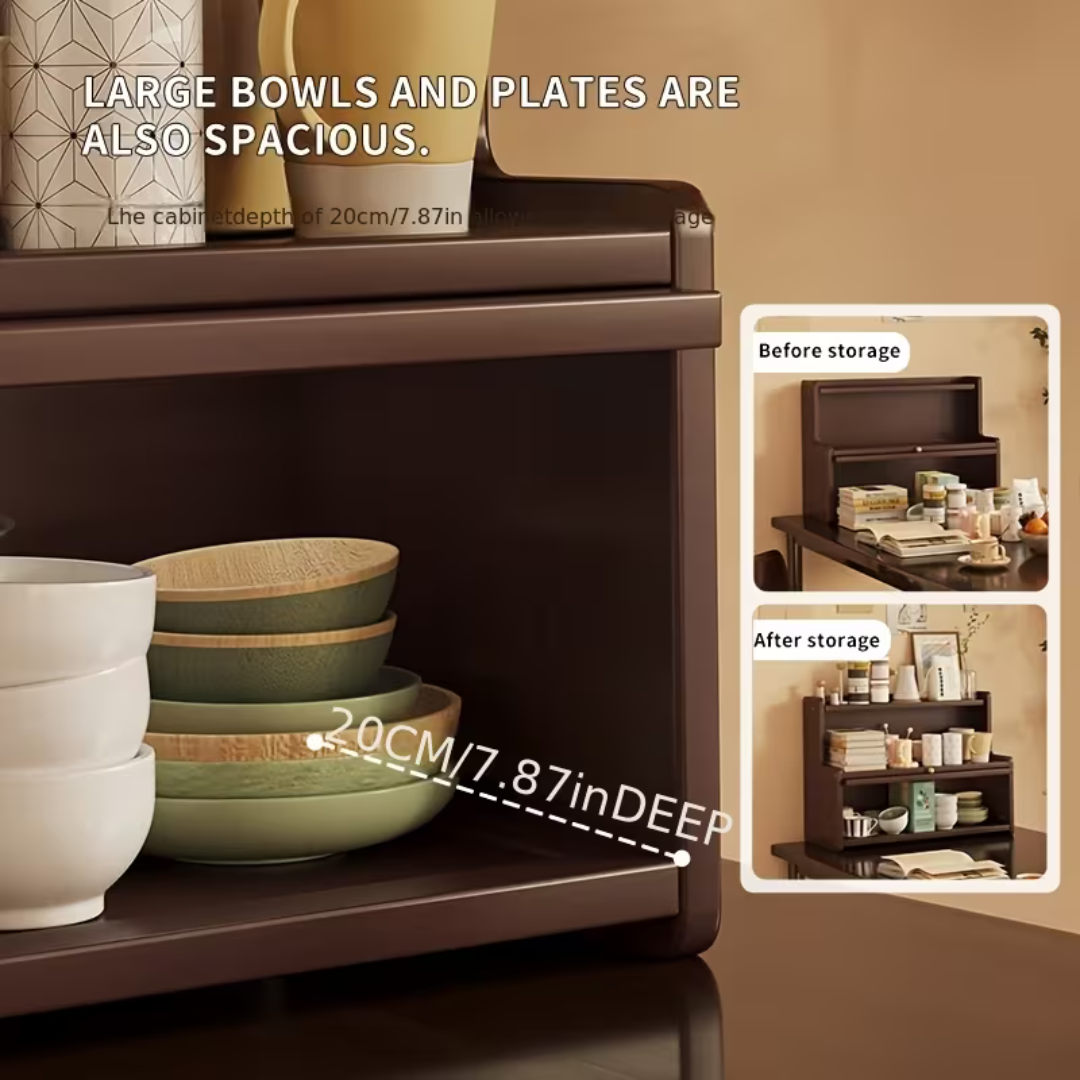 Bamboo Flip Door Countertop Storage Cabinet