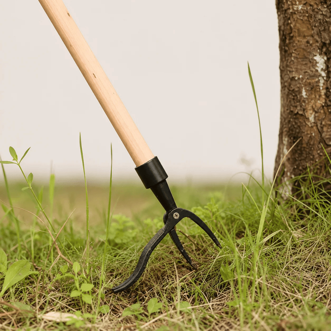 HOMERO Long Handle Steel Weeding Tool with Efficient 4-Claw Design