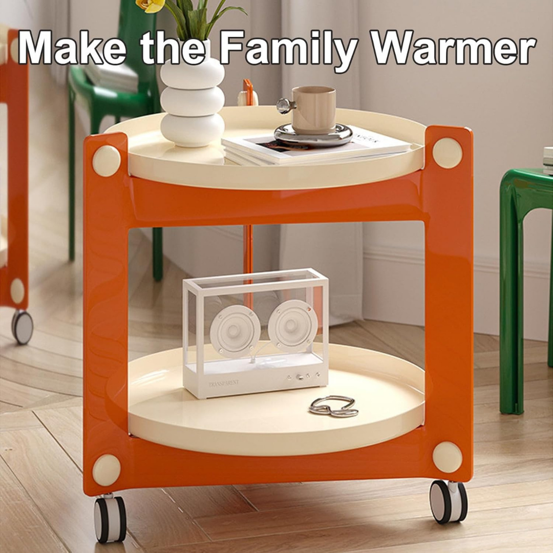 HOMERO Modern Acrylic Multi-Use Mobile Table with 360-degree universal wheels