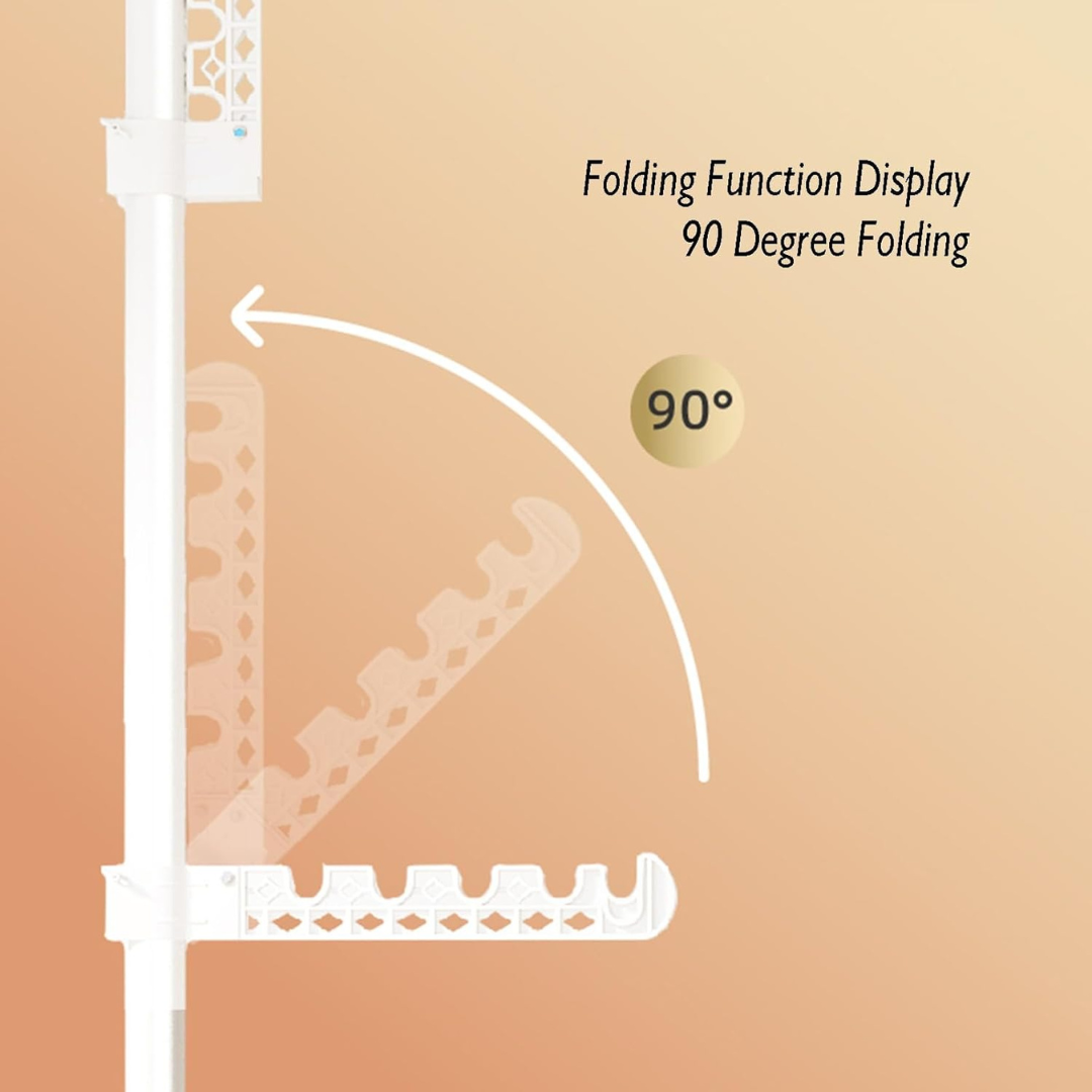 HOMERO Multi-Wing Heavy-Duty Telescopic Clothes Rack - Matte Black 3.1 Meter