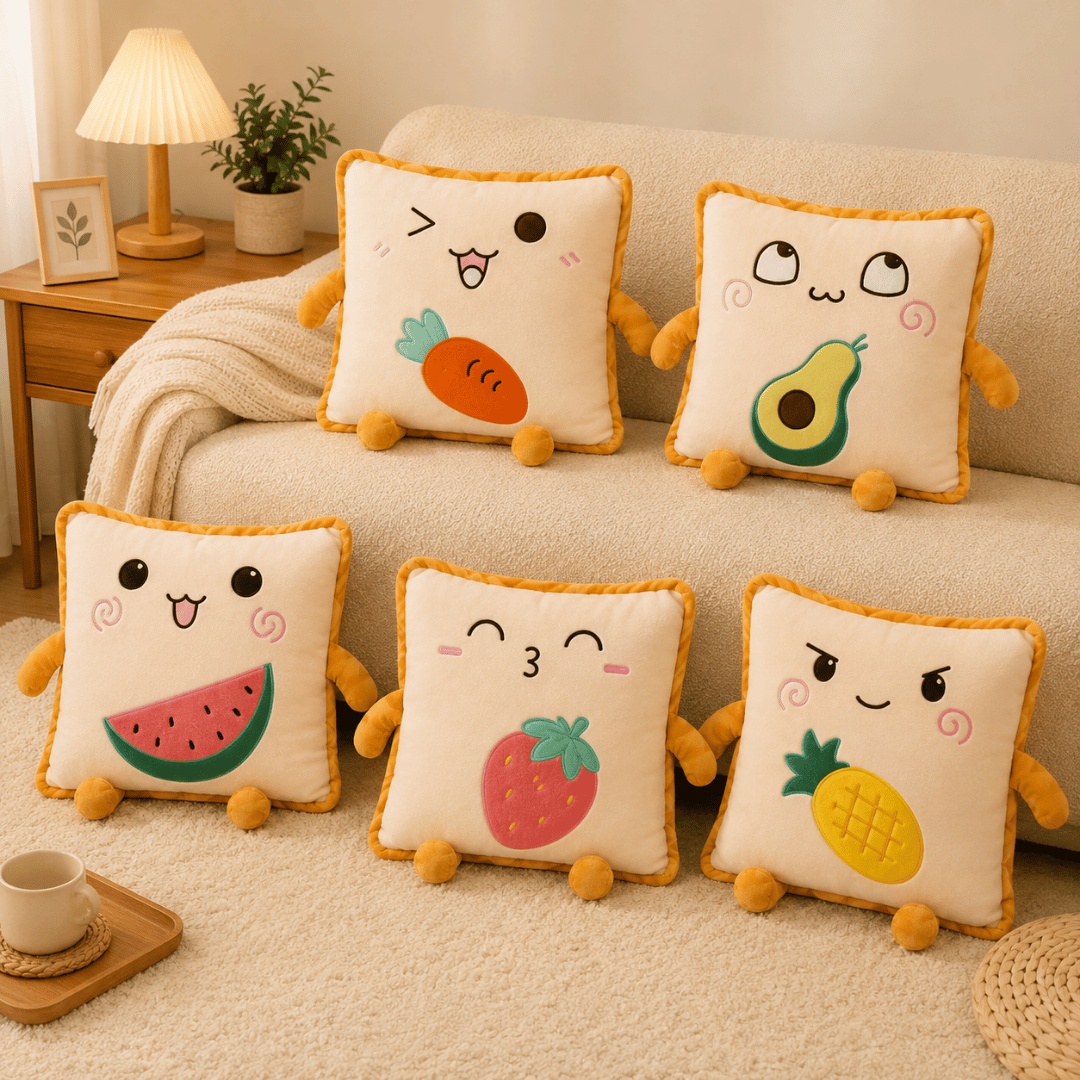 Homero 3D Cute Toast Pillow Blanket 2 in 1  Foldable Plush Quilt