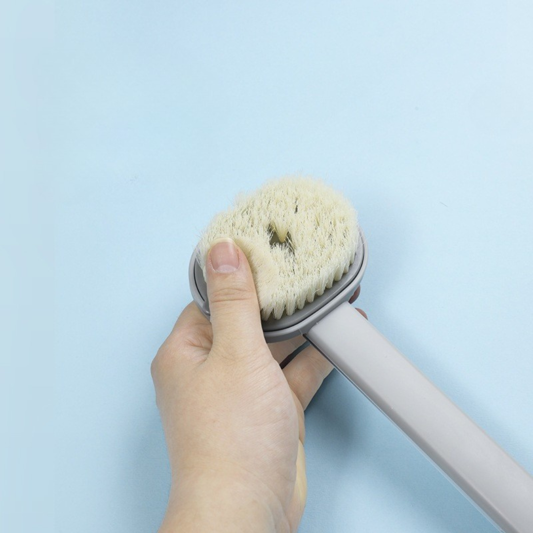 Soft Bristle Refillable Shower Bath Brush with Soap Dispenser