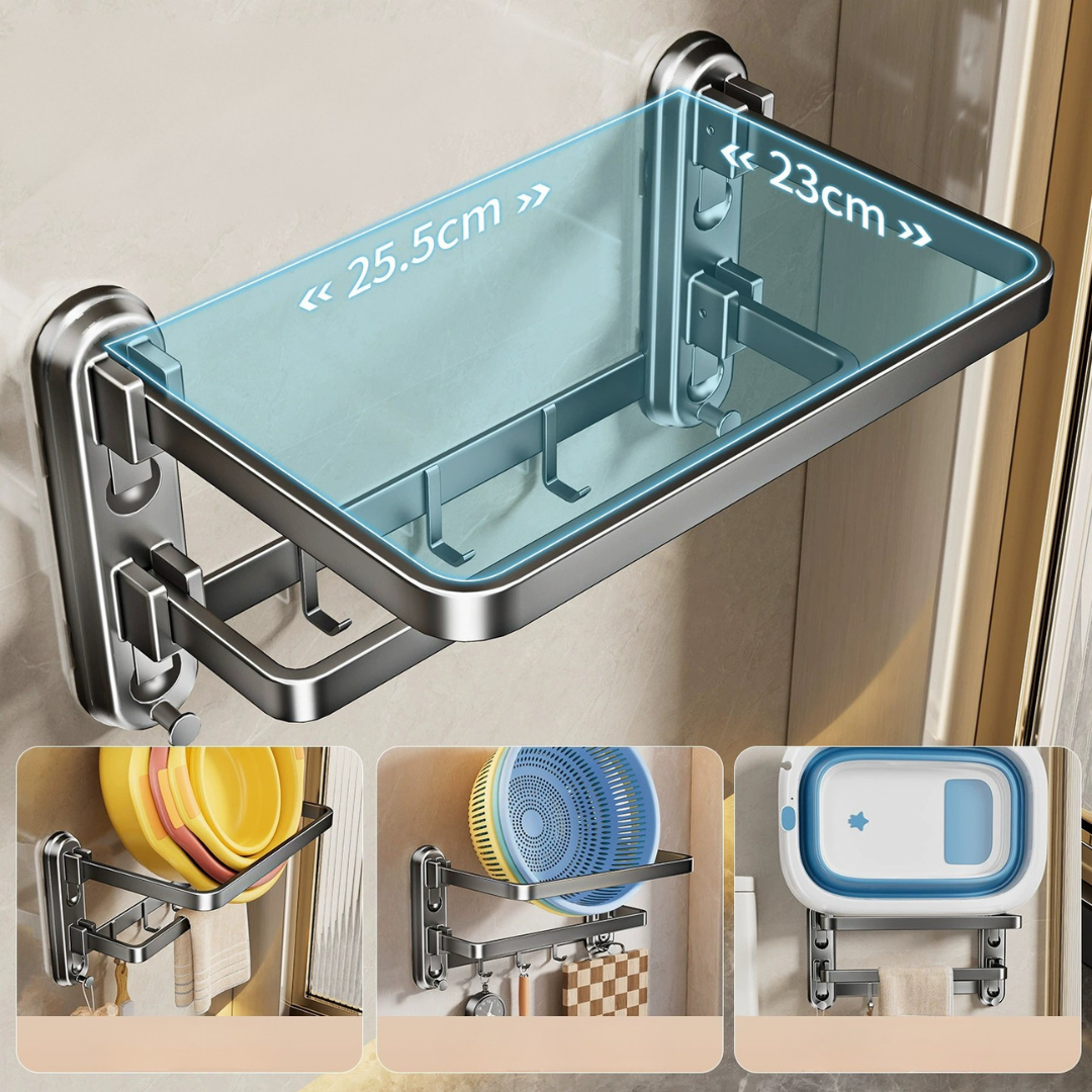 Multi-Purpose Four Suction Cup Foldable Basin Rack