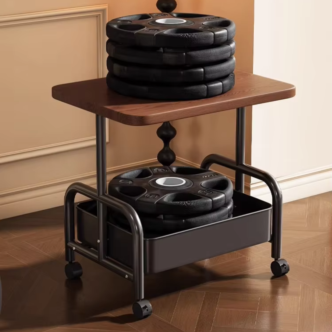 2-Tier Multi Purpose Utility Trolley Table with 360° Wheels