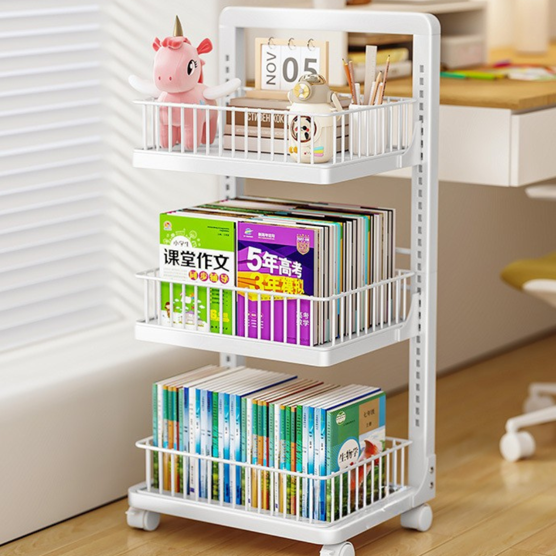 HOMERO Multi-Layer Adjustable Height Slim Storage Trolley