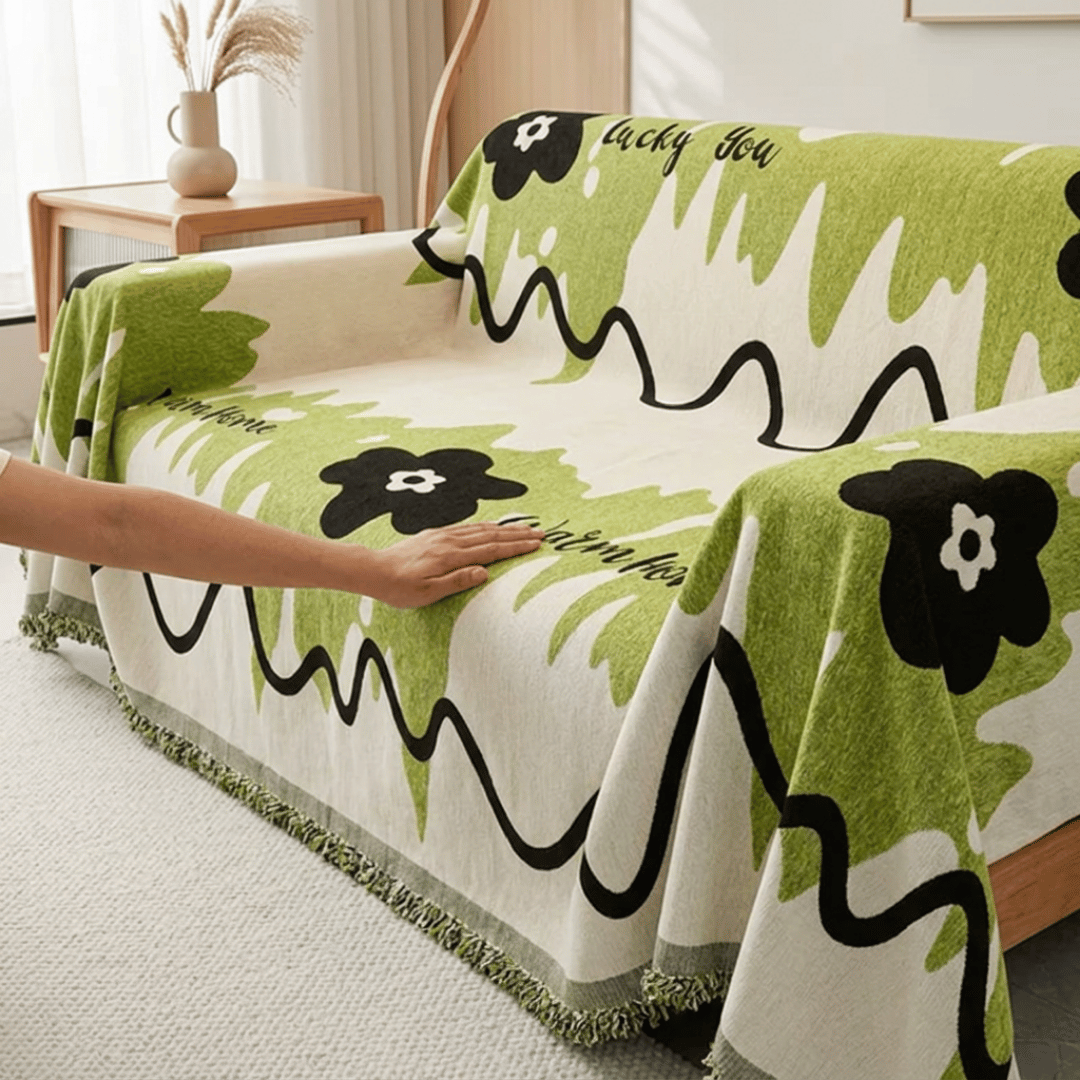 Luxury Reversible Rich Texture Wrinkle Resistant Chenille Fabric Throw Sofa Cover