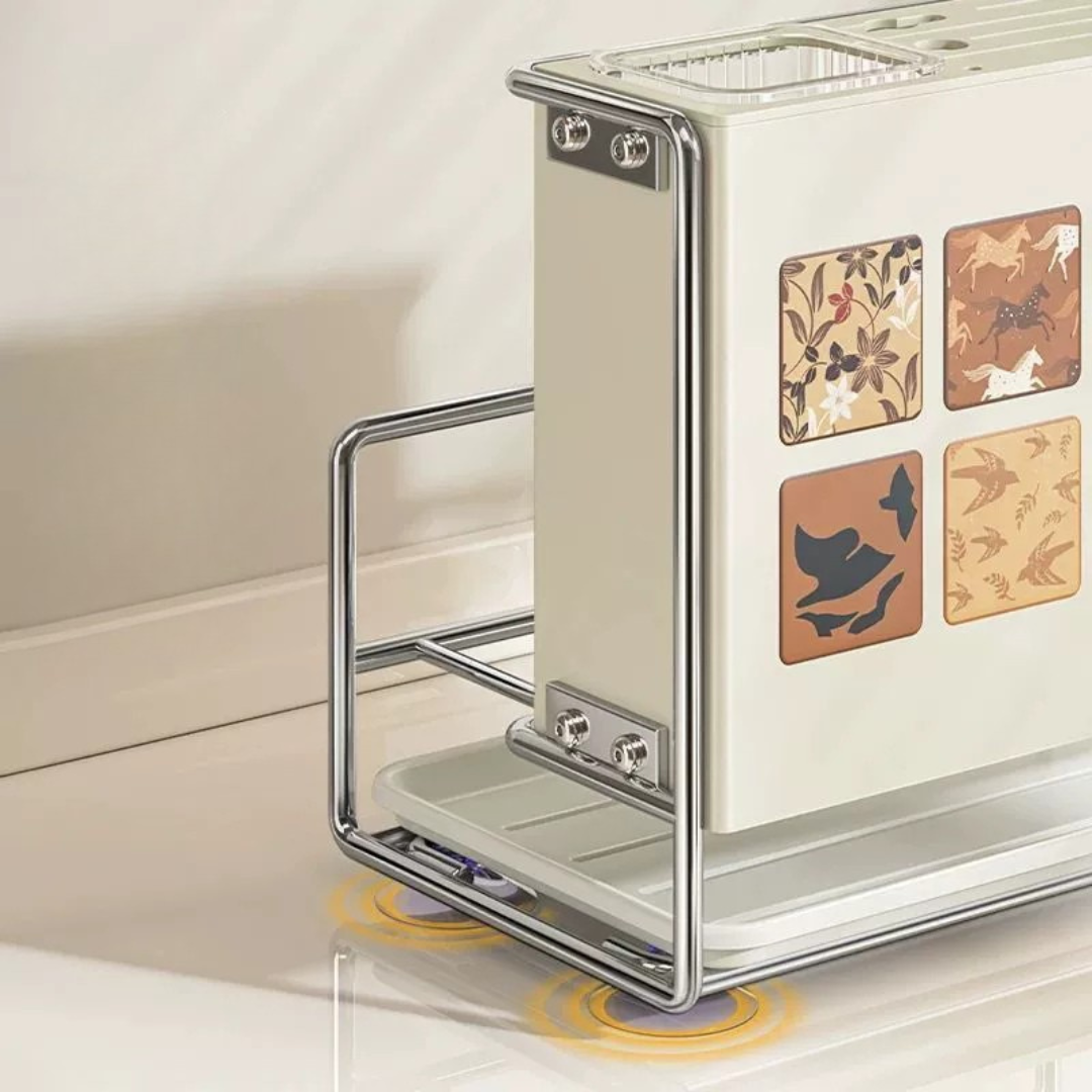 Multifunctional Kitchen Knife Holder Rack with Drip Tray