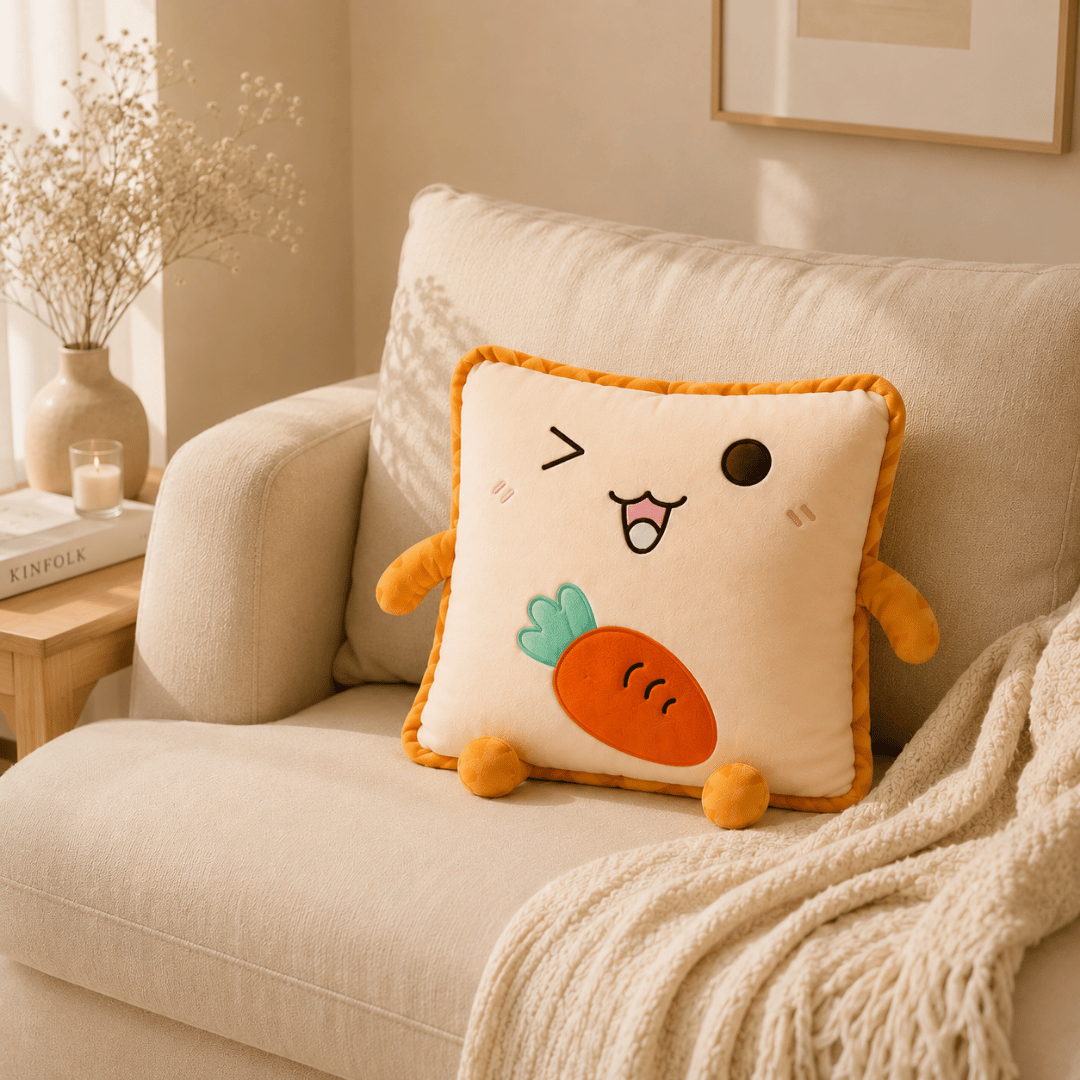 Homero 3D Cute Toast Pillow Blanket 2 in 1  Foldable Plush Quilt