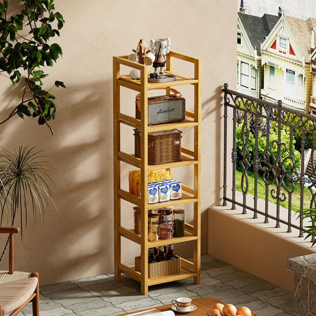 Multi-Layer Space Saving Wooden Storage Shelf