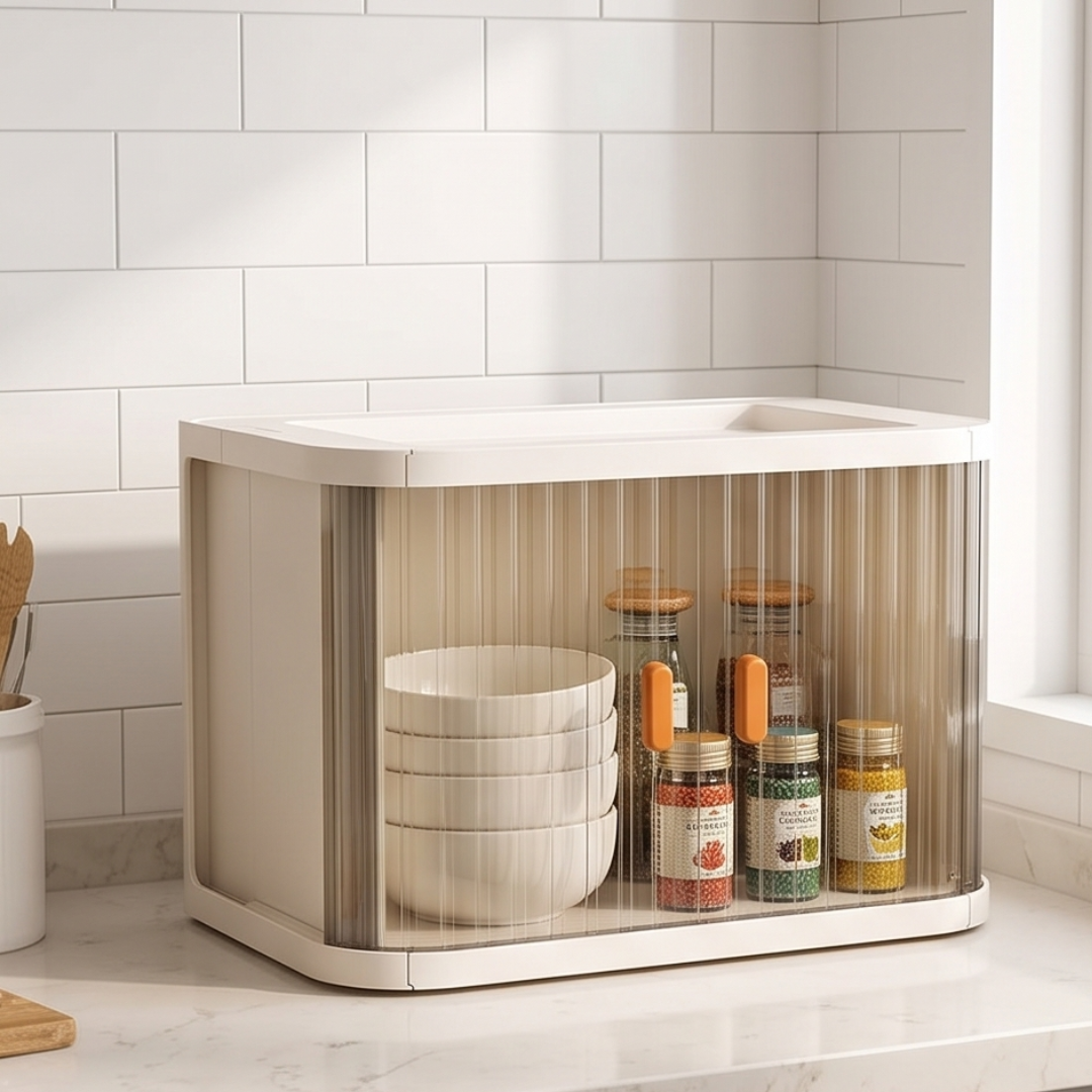 Multipurpose Foldable Storage Organizer with Lid and Four Wheels