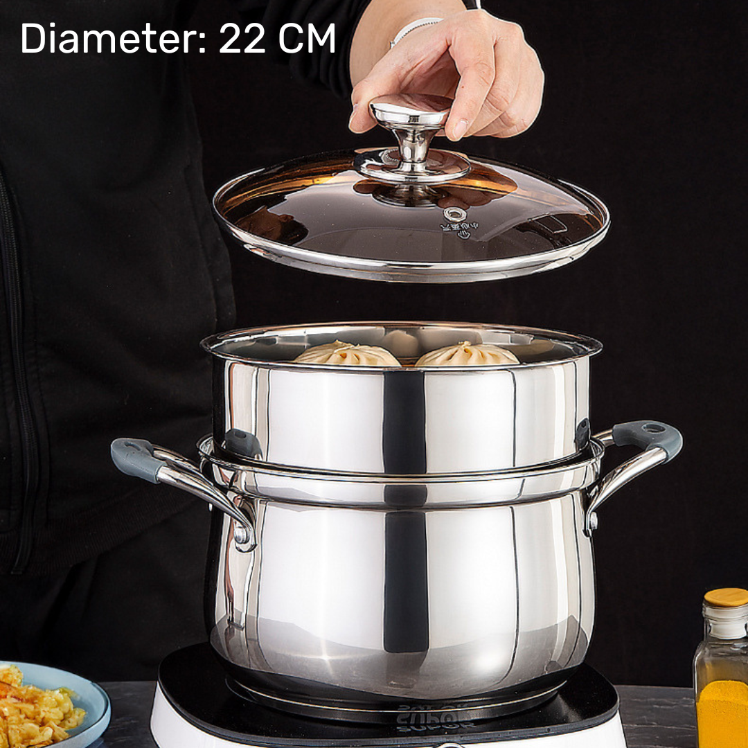 Multi-Purpose Premium Stainless Steel Double Layer Soup Pot