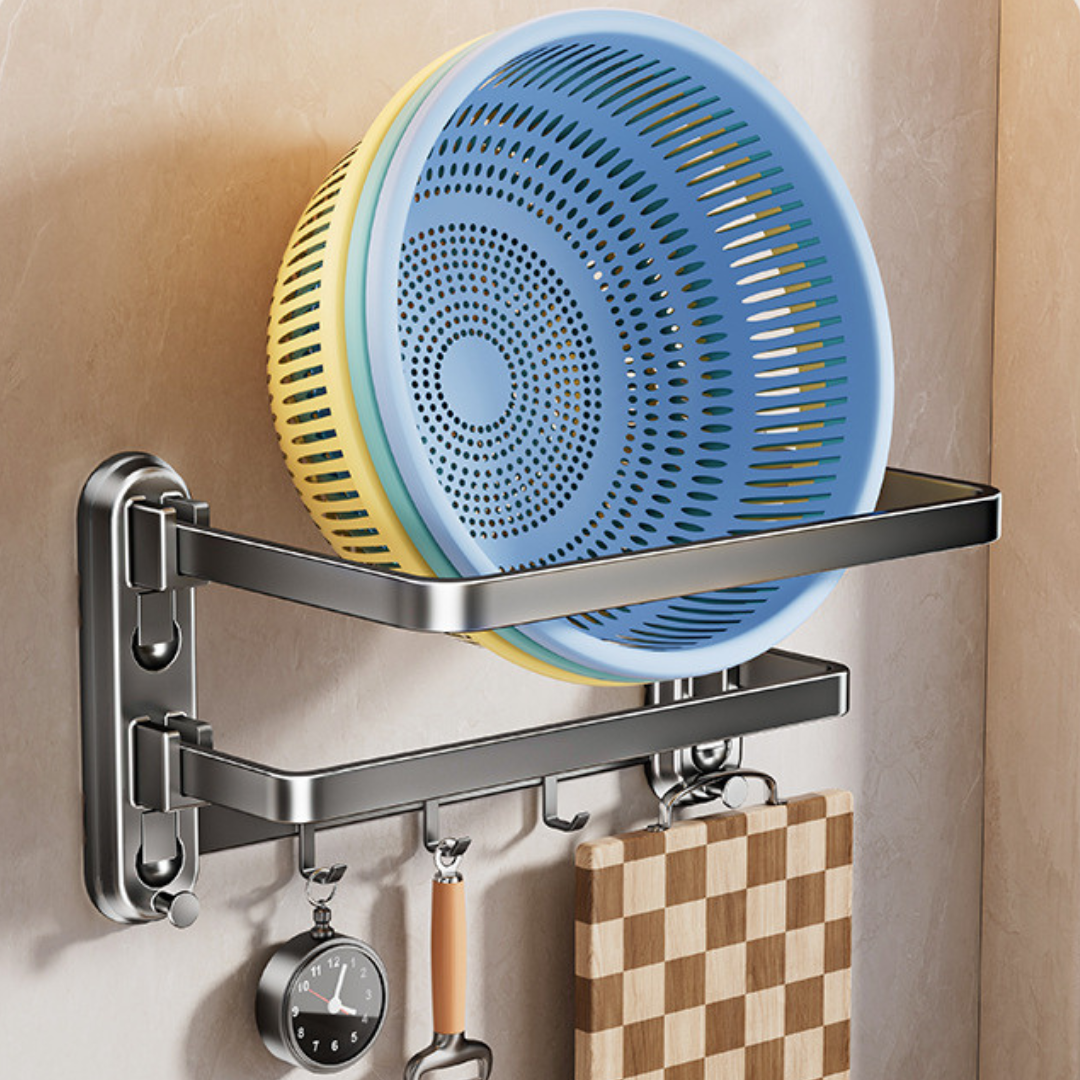 Multi-Purpose Four Suction Cup Foldable Basin Rack