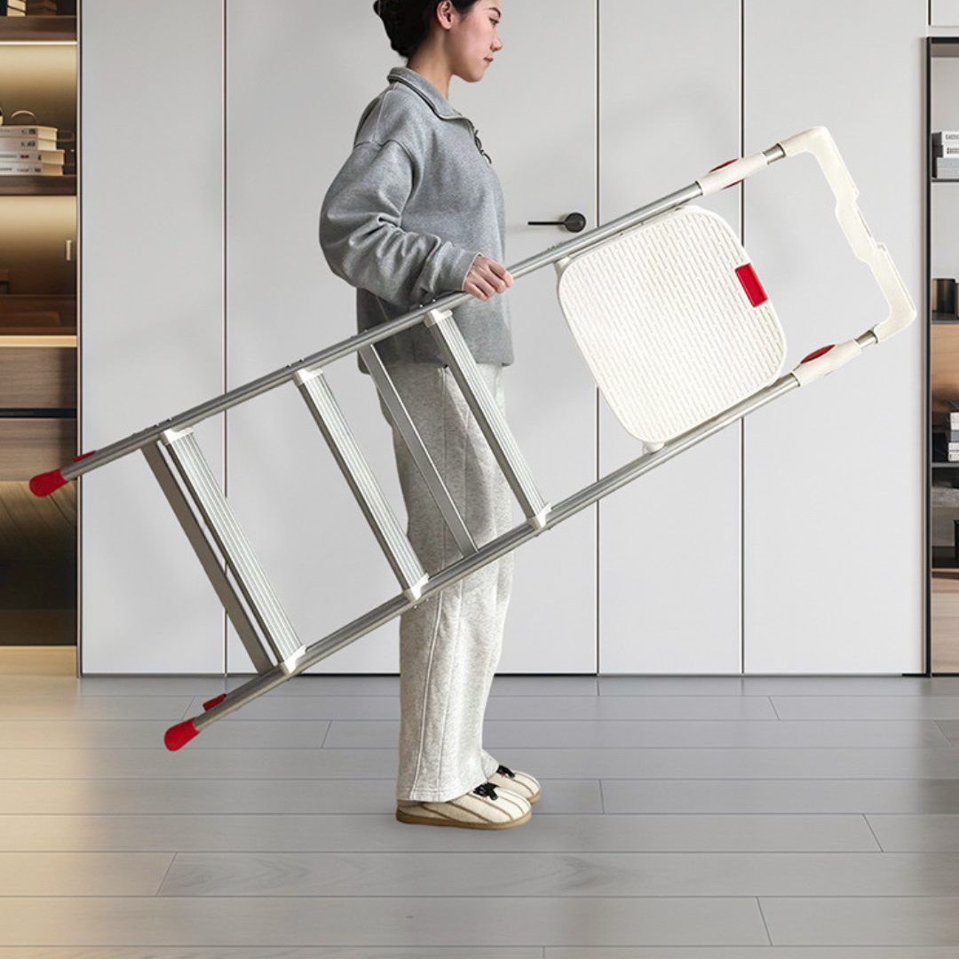 HOMERO Premium Foldable Aluminum Lightweight Anti-Slip Design 4-Step Model Ladder