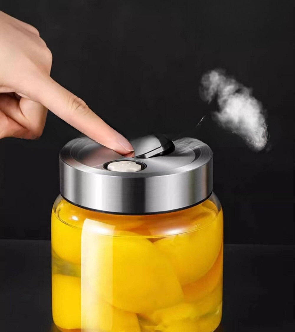 Borosilicate Glass Pickle & Snacks Jar with Dual Exhaust Valves (1 Liter)