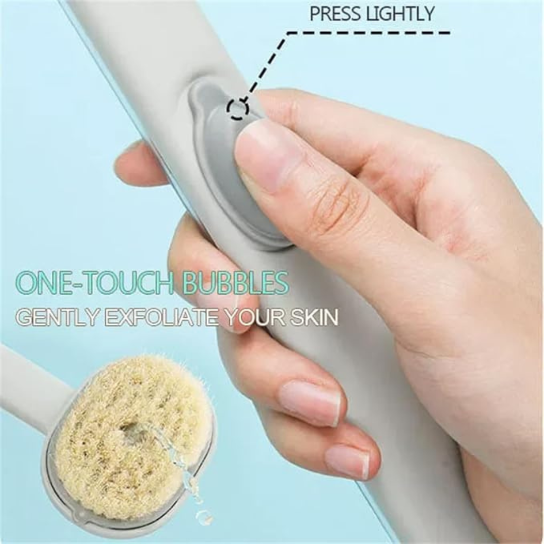 Soft Bristle Refillable Shower Bath Brush with Soap Dispenser