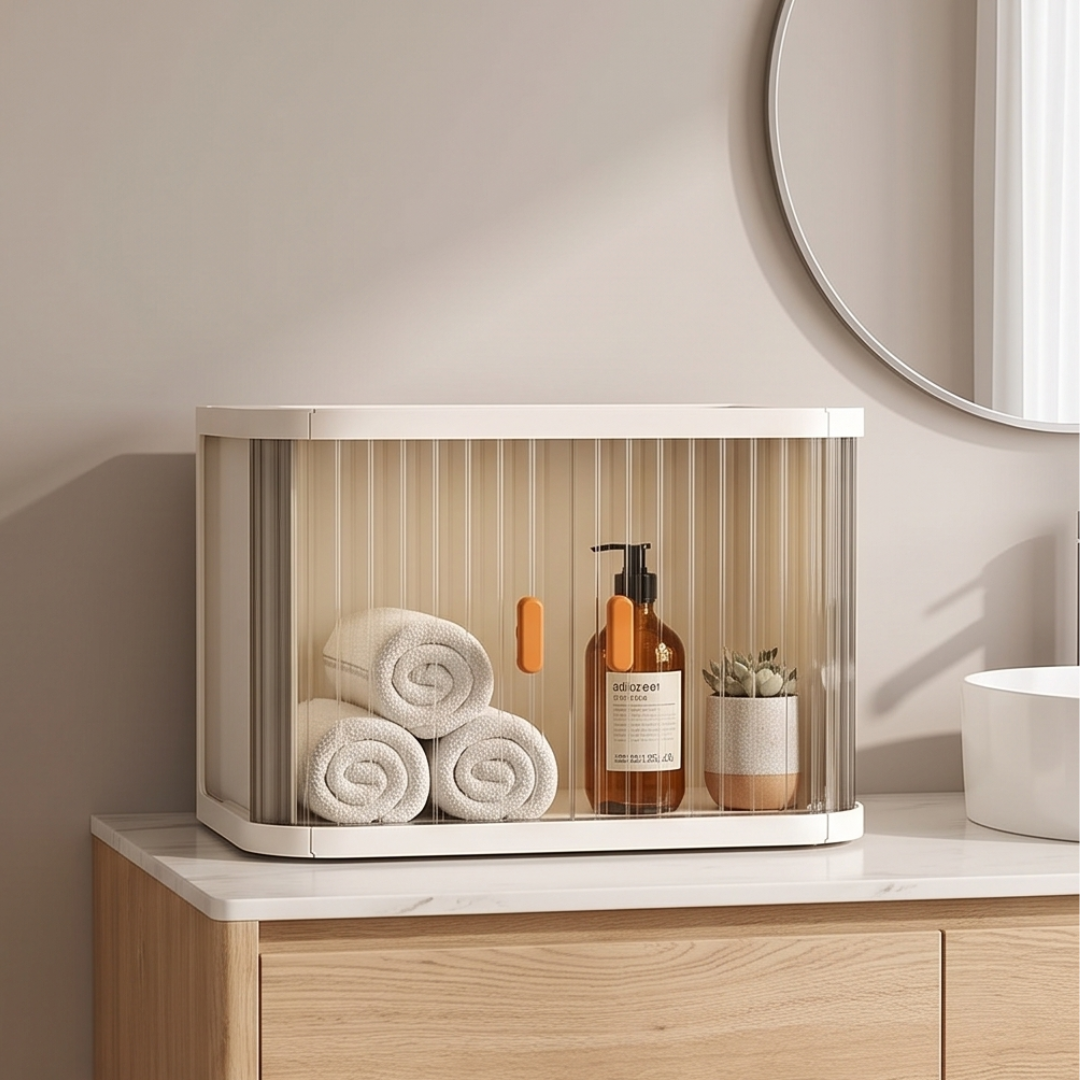 Multipurpose Foldable Storage Organizer with Lid and Four Wheels