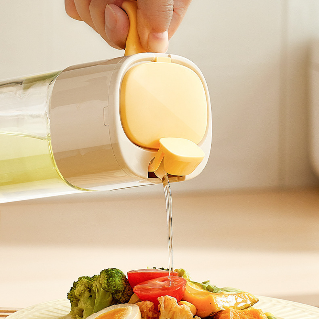 HOMERO Automatic Opening Closing Oil Dispenser Premium Glass - 500ml Design