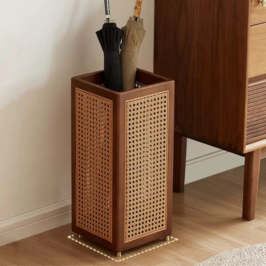 Elegant Rattan Wooden Frame Storage Stand