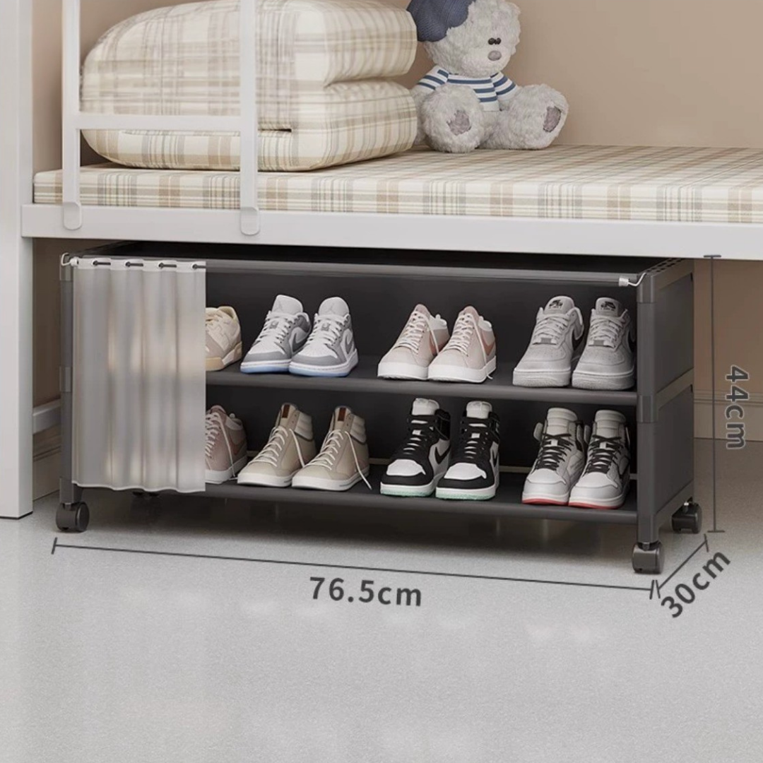 Under Bed Shoe Rack Organizer with 360° Wheels