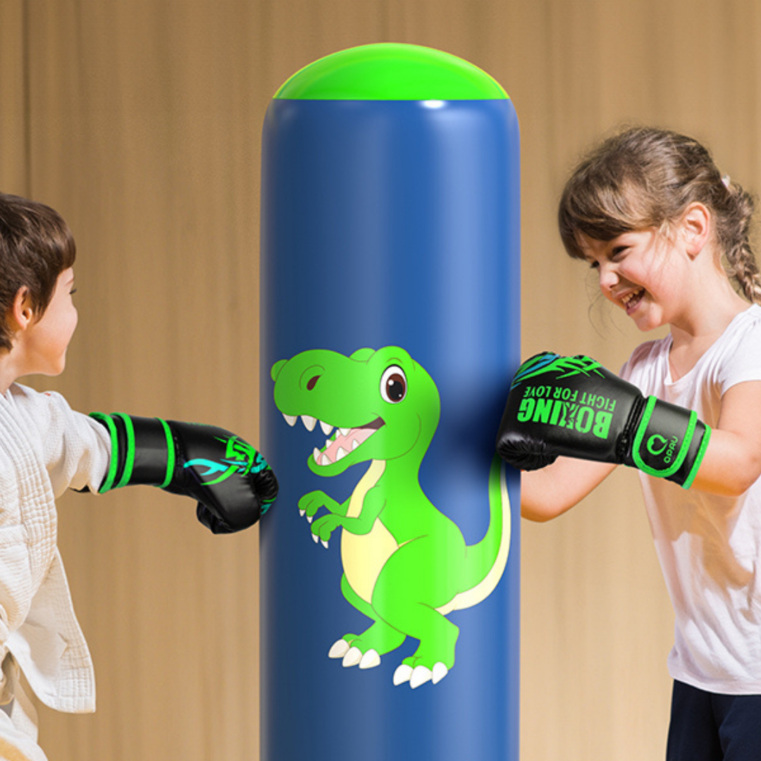 Homero Kids Inflatable Punching Bag Active Play Boxing Toy 48 Inches With Boxing Gloves