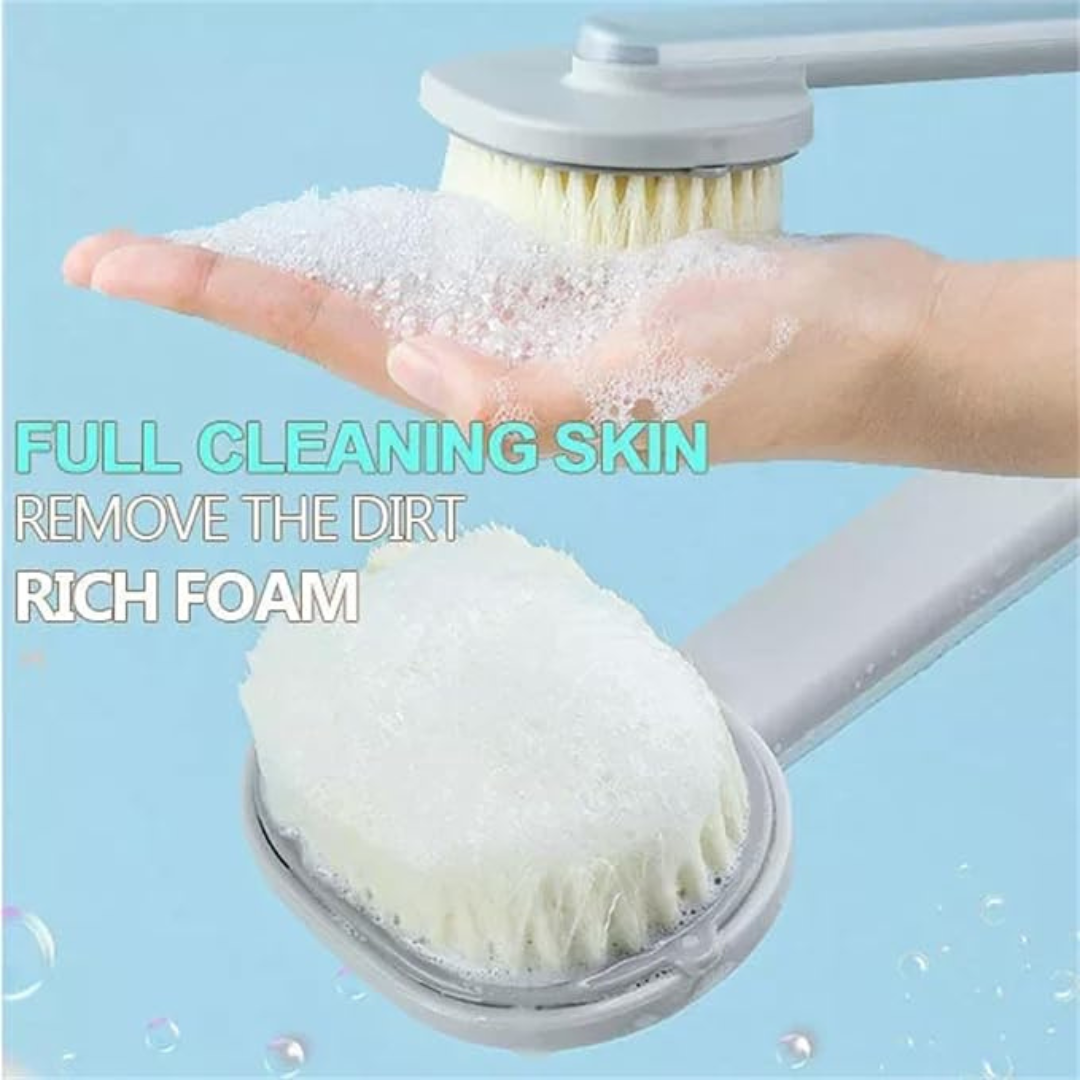 Soft Bristle Refillable Shower Bath Brush with Soap Dispenser