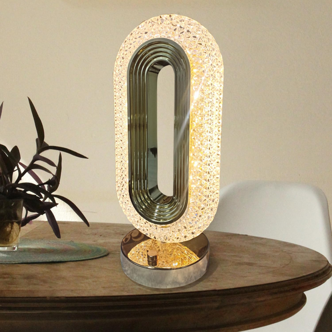 Homero Romantic Crystal Table Lamp Touch Control USB Rechargeable Gold Finish