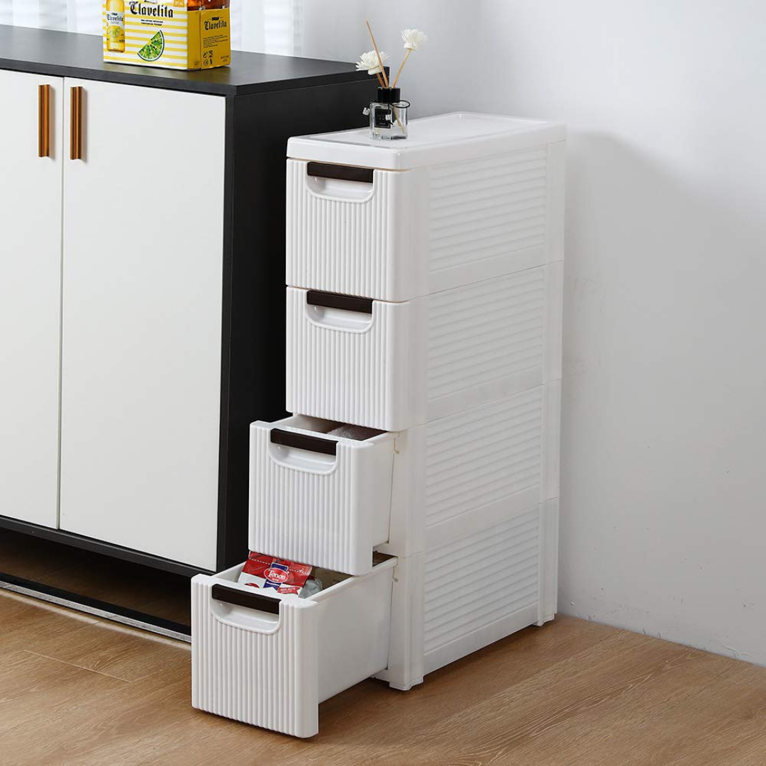 HOMERO Multipurpose Slim Drawer Storage Cabinet with Wheels