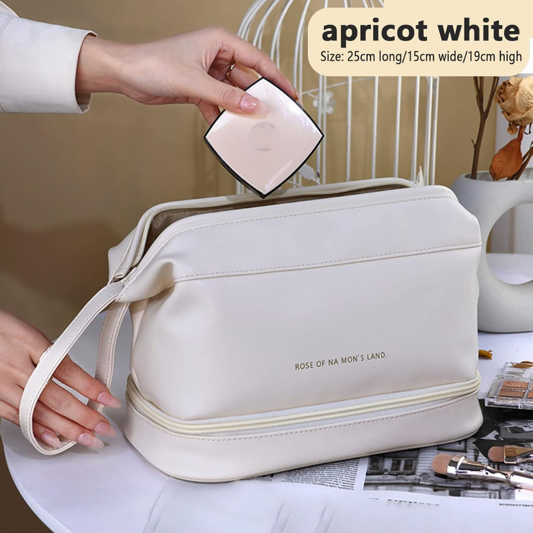 Homero Fashion Double Layer Cosmetic Storage Bag Portable Handheld Design