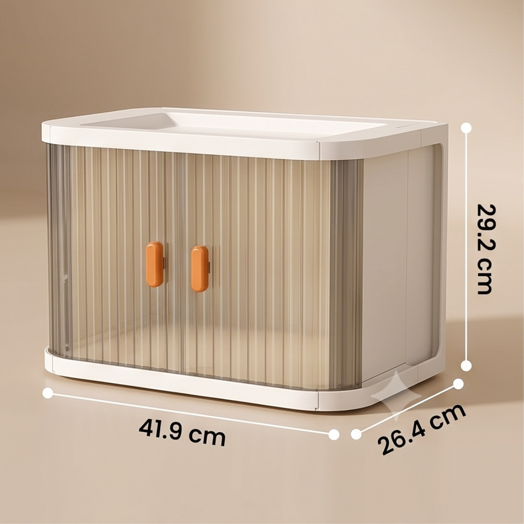 Multipurpose Foldable Storage Organizer with Lid and Four Wheels