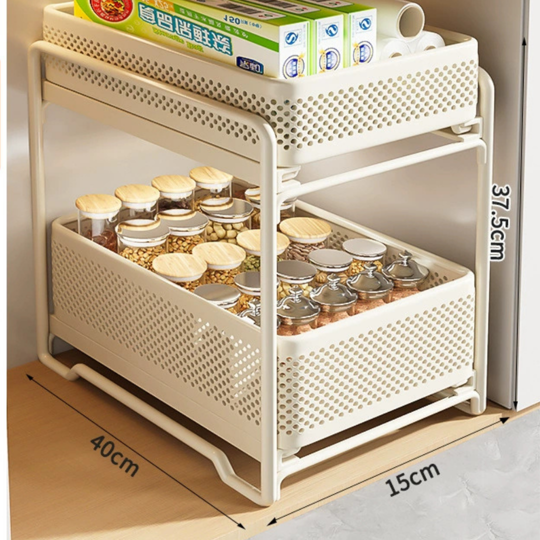 Homero Double-Layer Pullout Storage Rack Tall Bottle Organizer