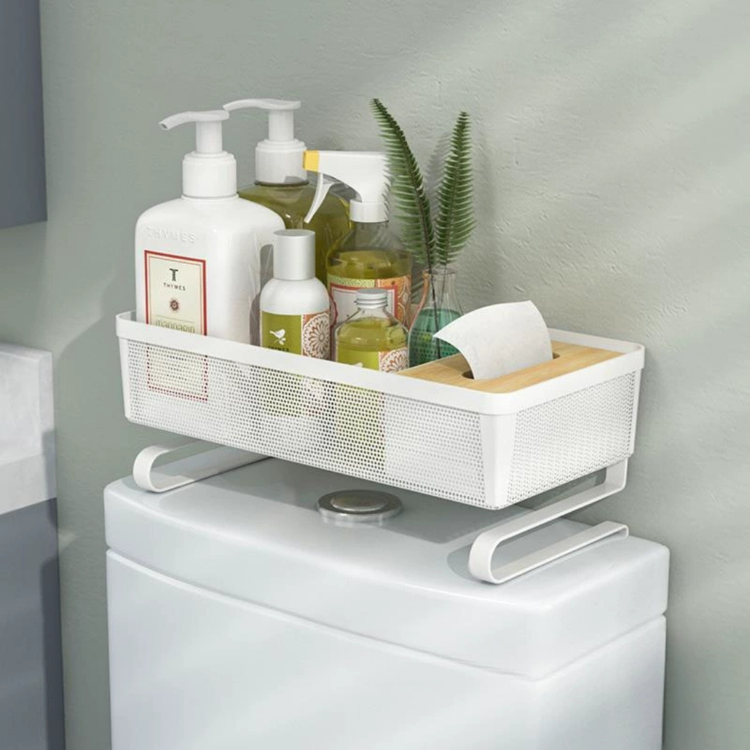 Homero Premium Carbon Steel Bathroom Mesh Design Multipurpose Storage Organizer