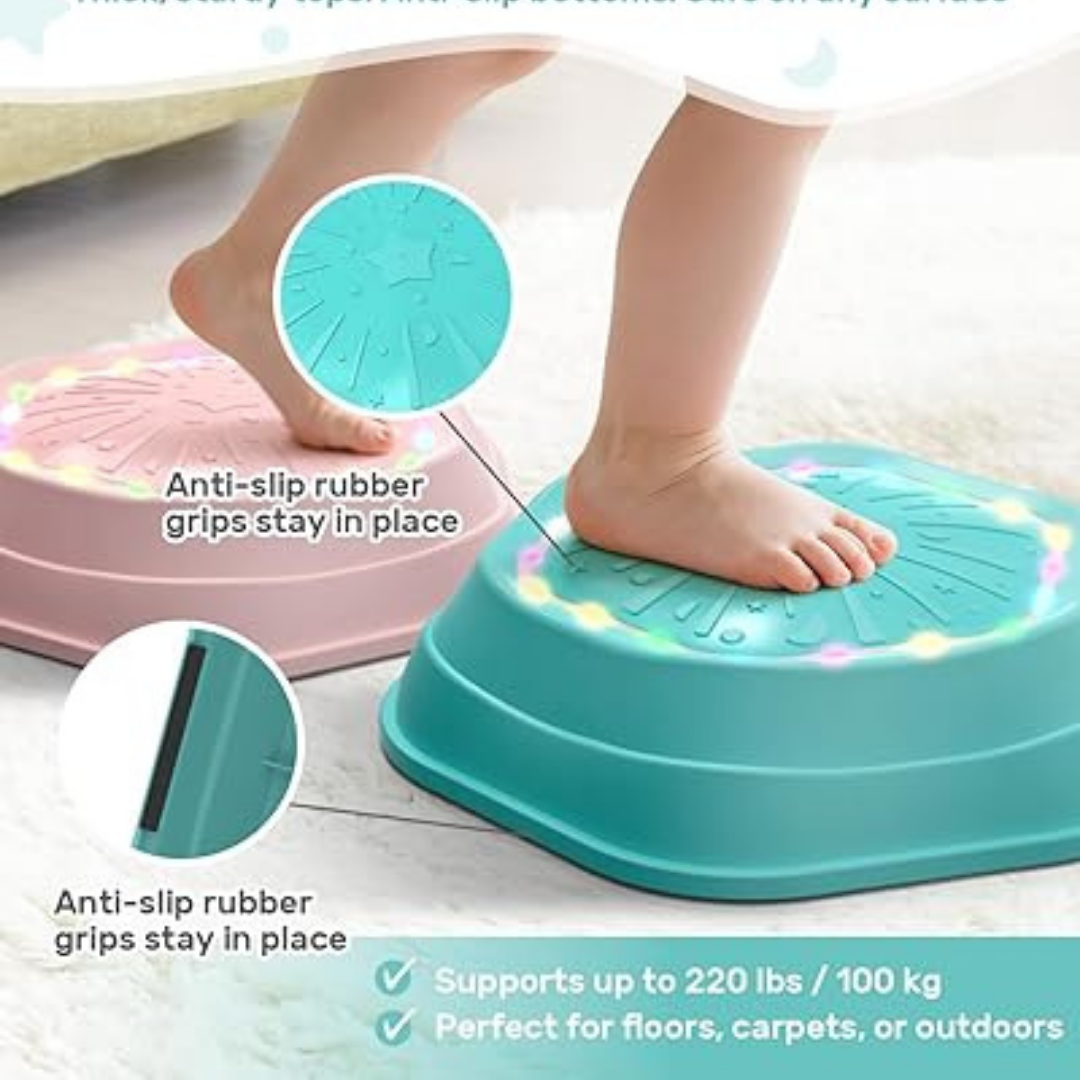 HOMERO  Interactive Balance Musical Light Up Stepping Stones - Set 5 Pcs