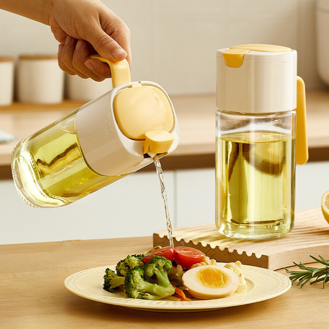 HOMERO Automatic Opening Closing Oil Dispenser Premium Glass - 500ml Design