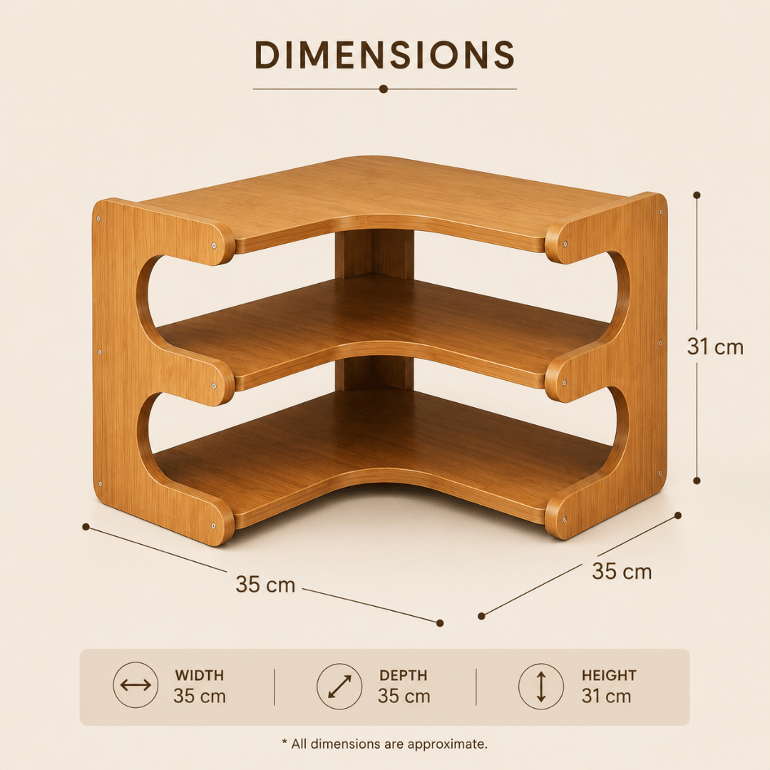 Multi-Purpose Curved Bamboo Desktop Storage Organizer
