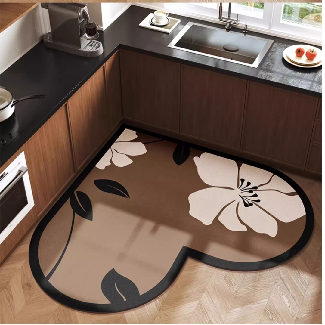 Ultra-Absorbent Suede Kitchen Mat with Non-Slip Rubber Base