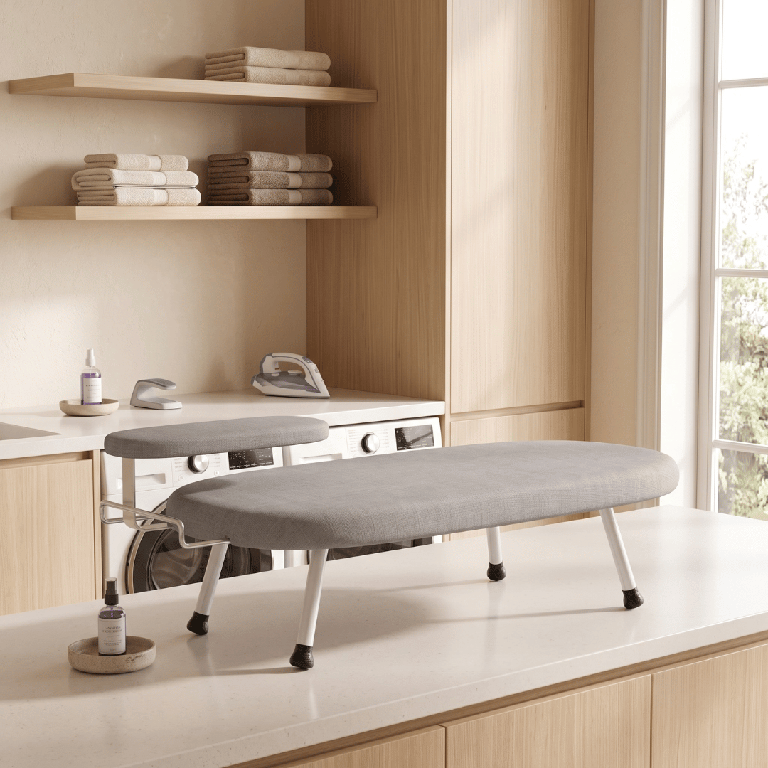 Foldable Tabletop Ironing Board with Sleeve Rest & Legs