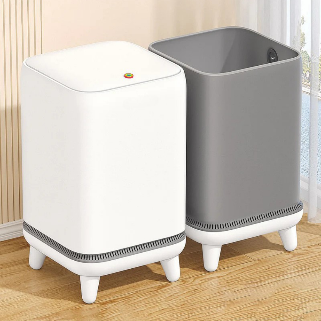 HOMERO Automatic Adsorption Slim Design Airtight Lid Dustbin with Leg 15L