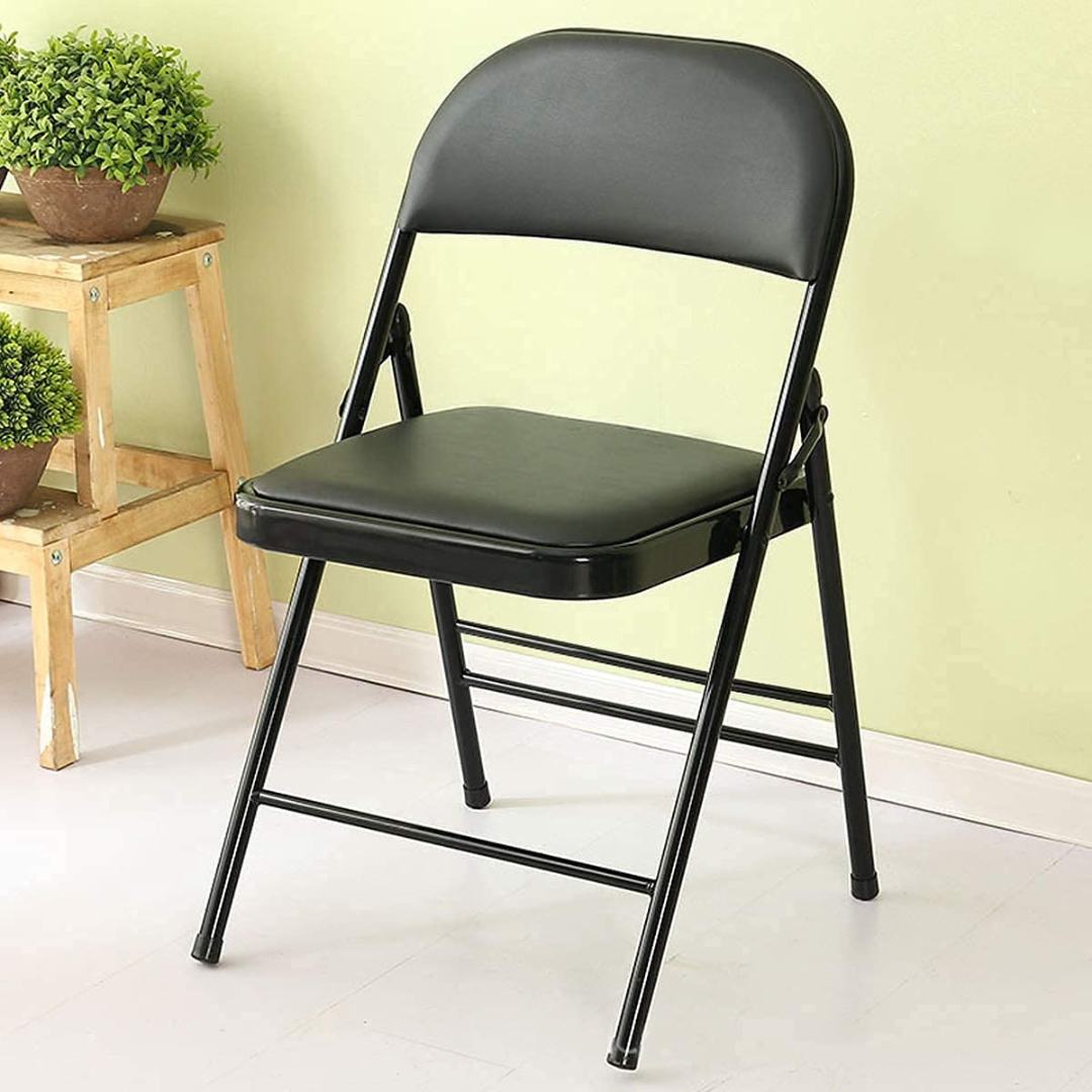 HOMERO Premium Heavy-Duty Metal Folding Padded Seat Backrest Chair