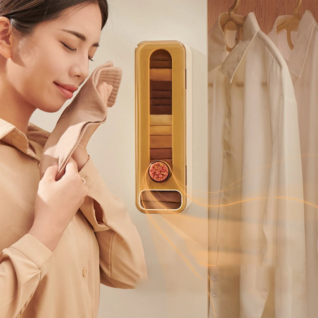 Wall Mounted Aromatherapy Wardrobe Organizer with Pull Out Storage Box