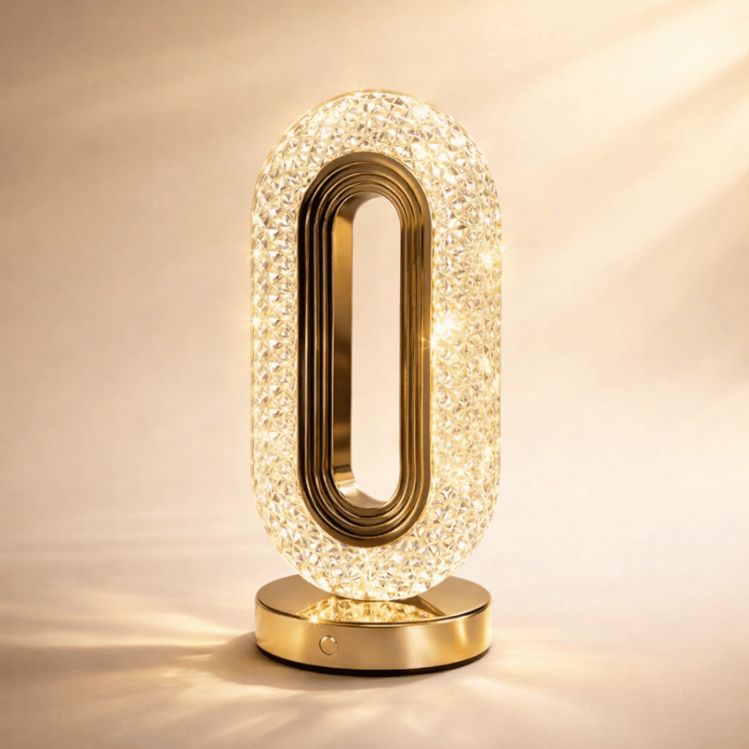 Homero Romantic Crystal Table Lamp Touch Control USB Rechargeable Gold Finish