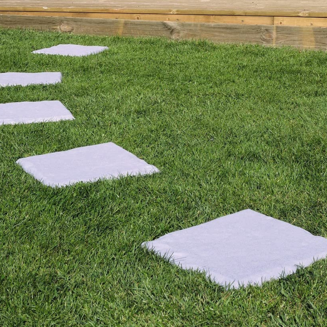 HOMERO Non Slip Textured Surface Garden Stepping Stones with Stakes Set