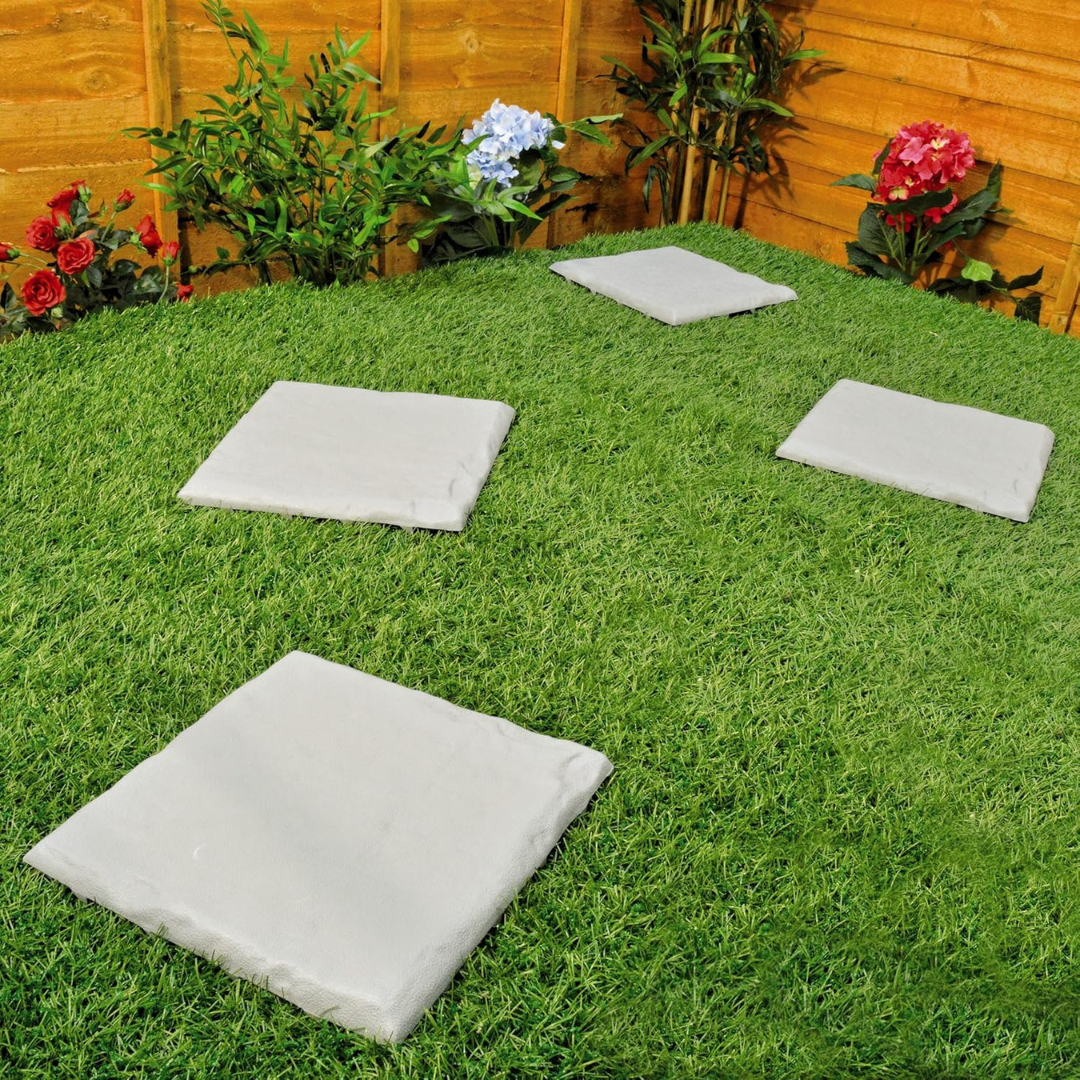 HOMERO Non Slip Textured Surface Garden Stepping Stones with Stakes Set