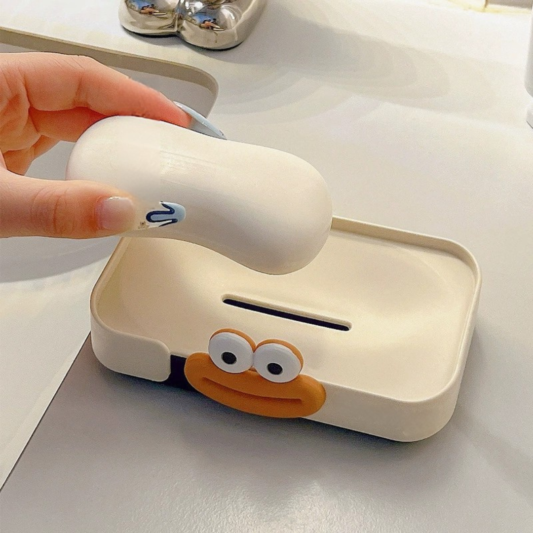 Homero Minimalist Double Layer Soap Storage Box Cream Color