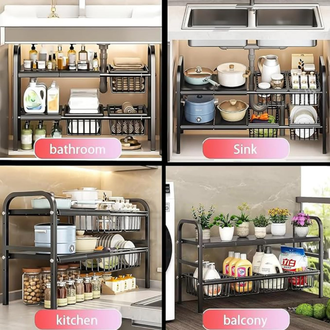 Homero 2 Layer Expandable Under Sink Storage Rack